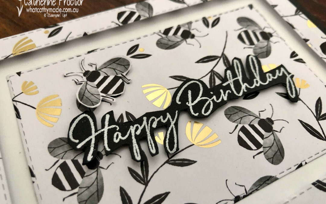 Happy Birthday Card using the Golden Honey Specialty Designer Series Paper