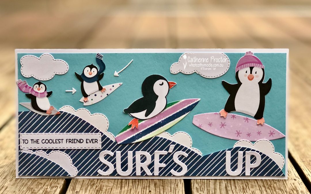 Stampin’ Up! Surf’s Up! Penguin Playmates DSP Card
