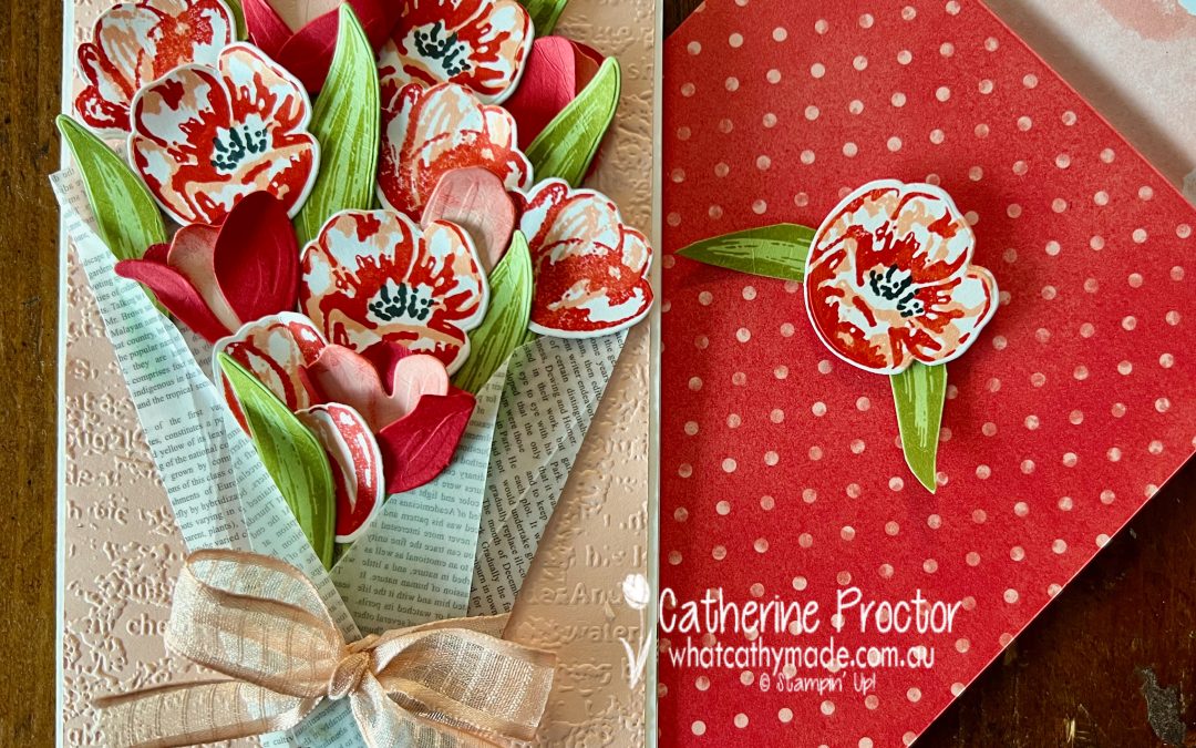 Poppy Parade and Tulip Bouquet card- AWH Colour Creations