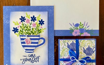 Orchid Oasis tea bag holder and card – Week 1 AWH Colour Creations