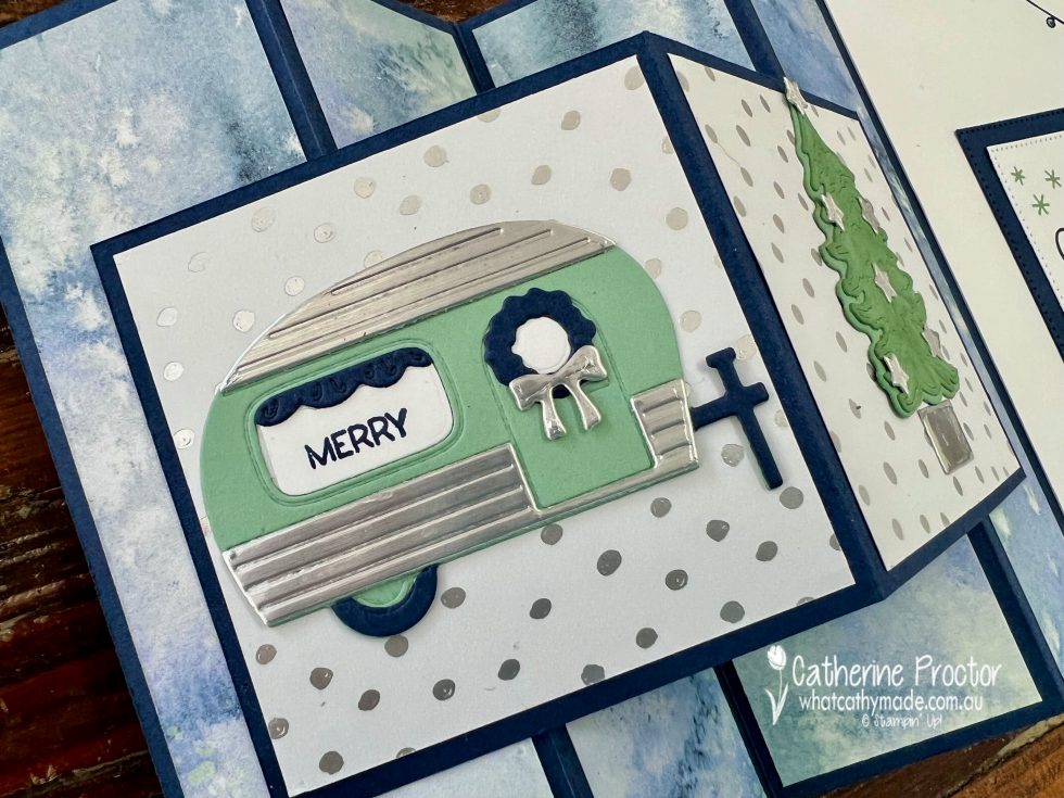 Stampin' Up! Tree Lot Dies Accordion Fold Christmas Card What Cathy Made