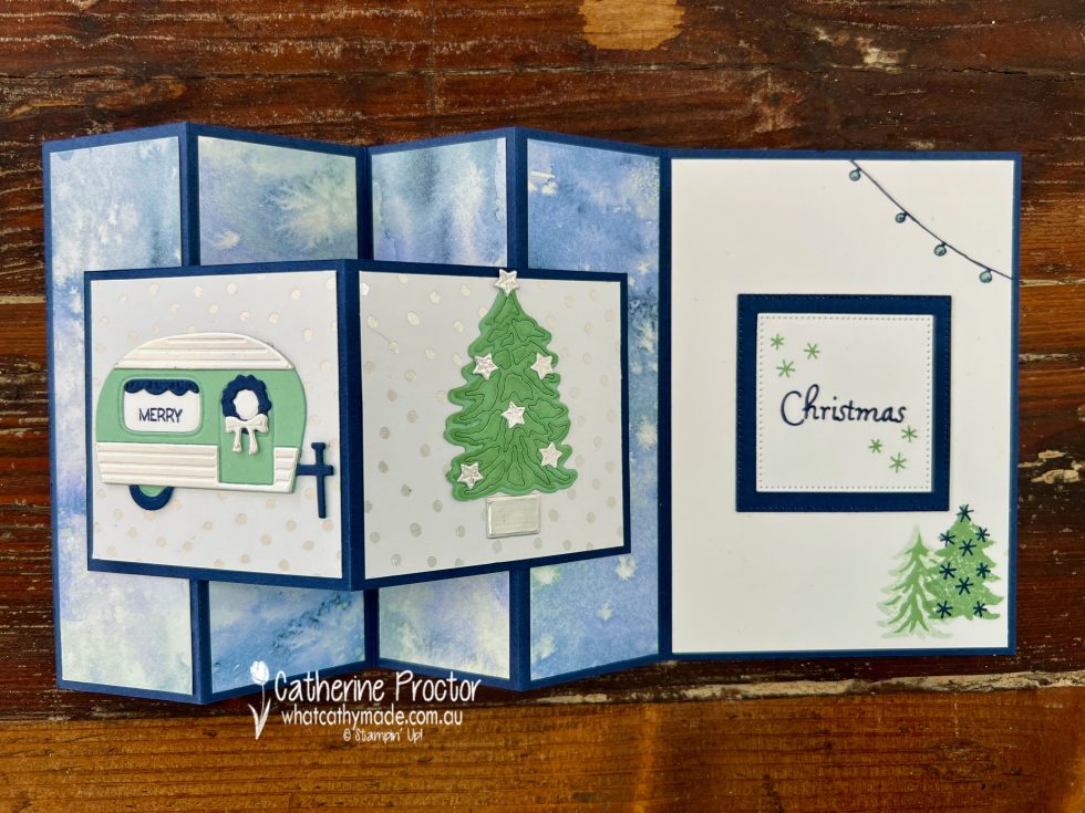 Stampin' Up! Tree Lot Dies Accordion Fold Christmas Card What Cathy Made