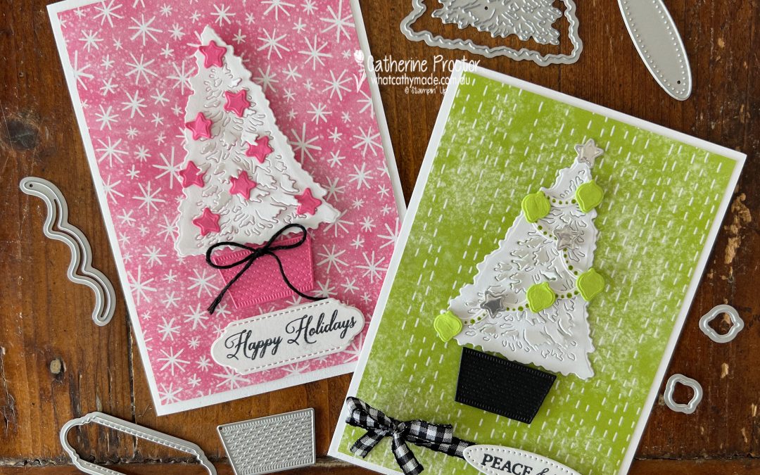 Stampin’ Up! Tree Trimmings Dies & Celebrate Everything DSP Christmas Cards
