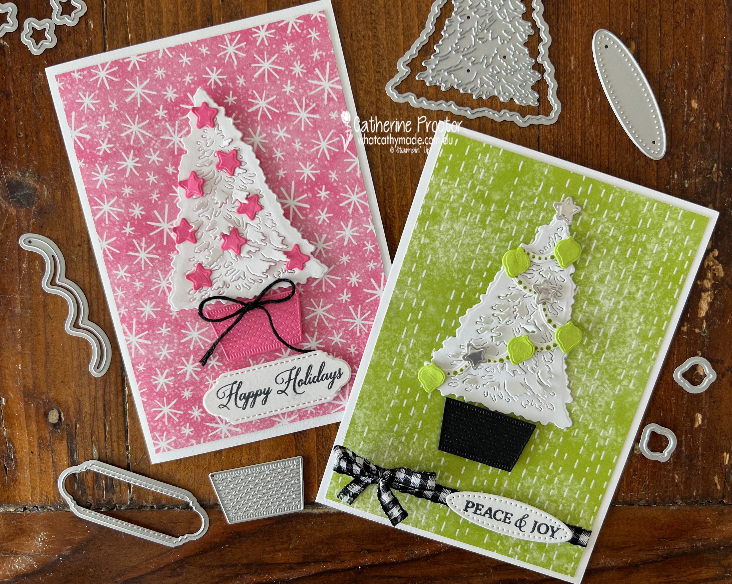 Stampin' Up! Tree Trimmings Dies & Celebrate Everything DSP Christmas