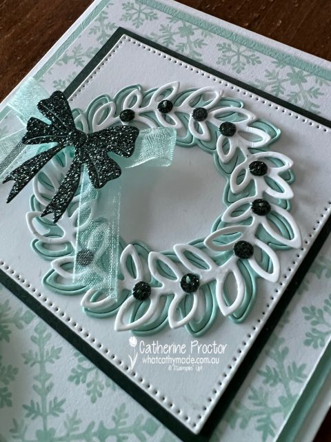 Stampin' Up! Country Wreath Christmas Card - What Cathy Made