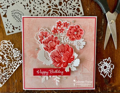 Stampin' Up! Poppy Parade Two-tone Flora Bundle Card - What Cathy Made