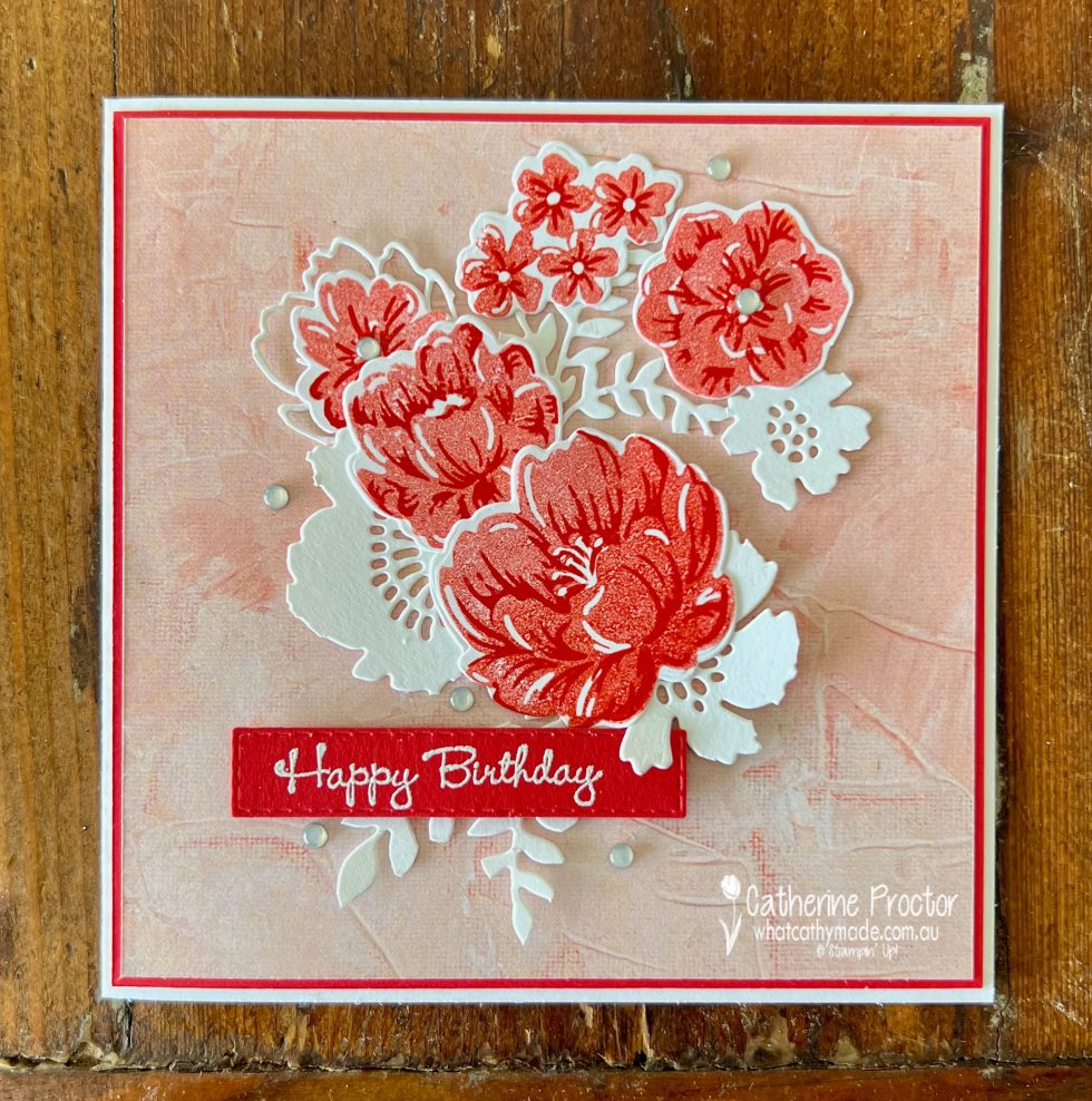 Stampin Up Poppy Parade Two Tone Flora Bundle Card What Cathy Made