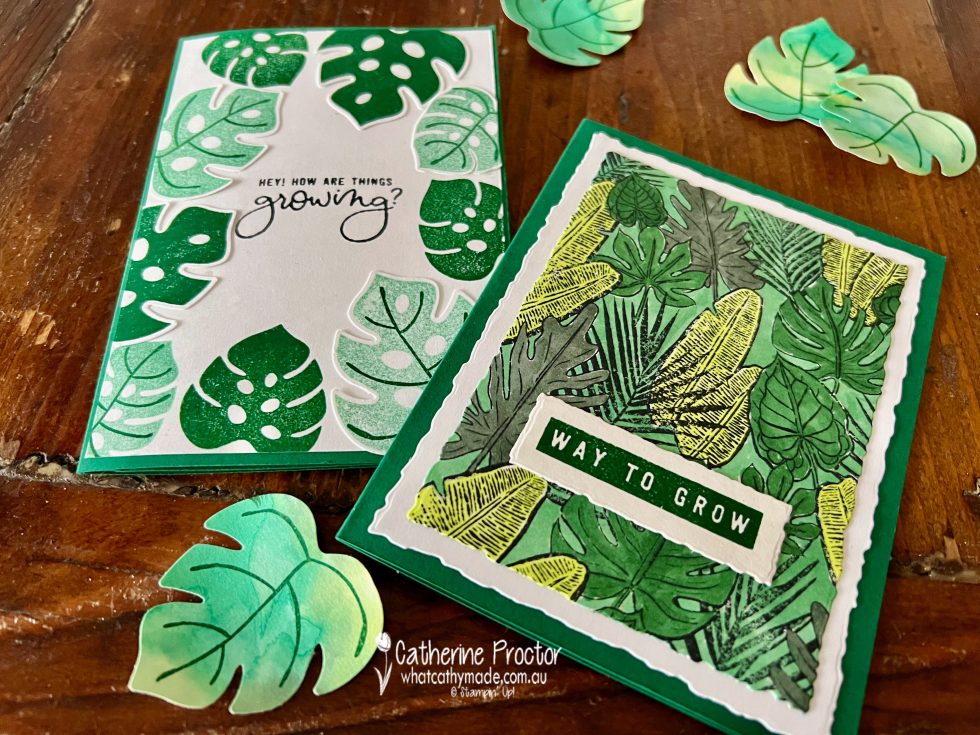 Stampin' Up! Shaded Spruce Tropical Cards - What Cathy Made