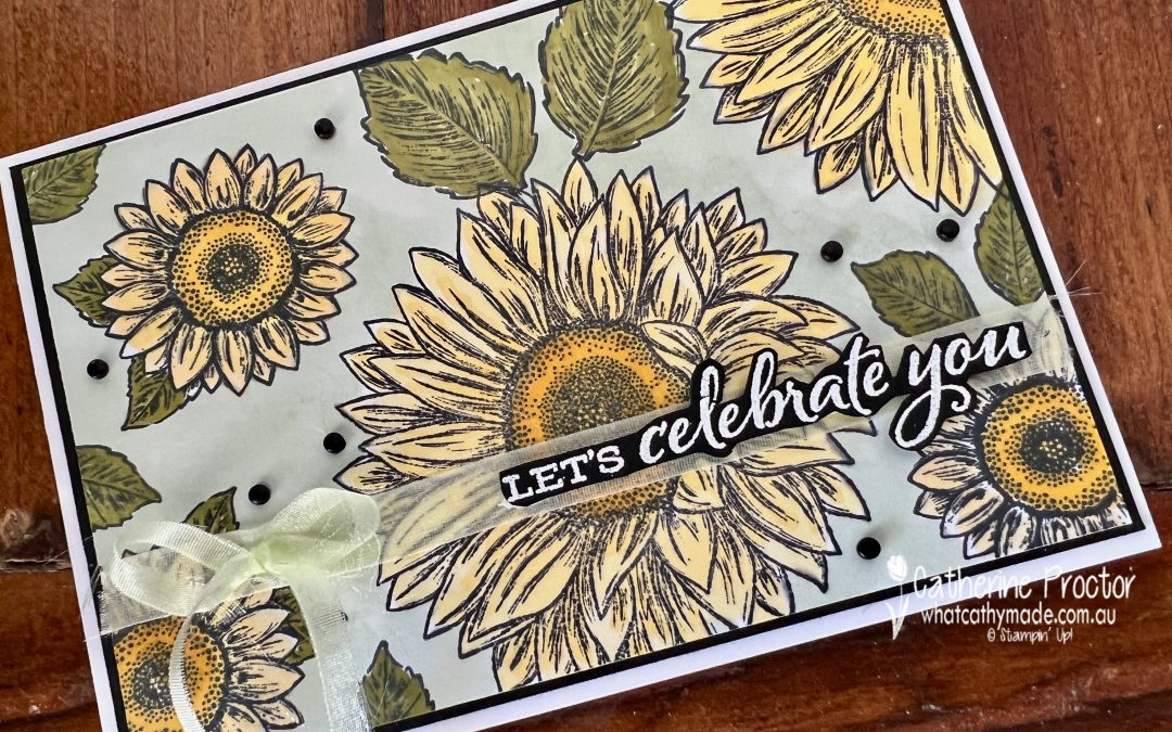 Stampin' Up! Soft Sea Foam Celebrate Sunflowers Card - What Cathy Made