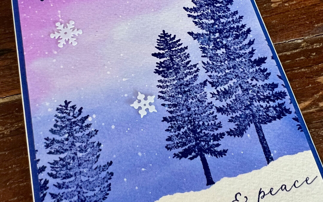 Gorgeous Grape Forever Forest Watercoloured Christmas Card