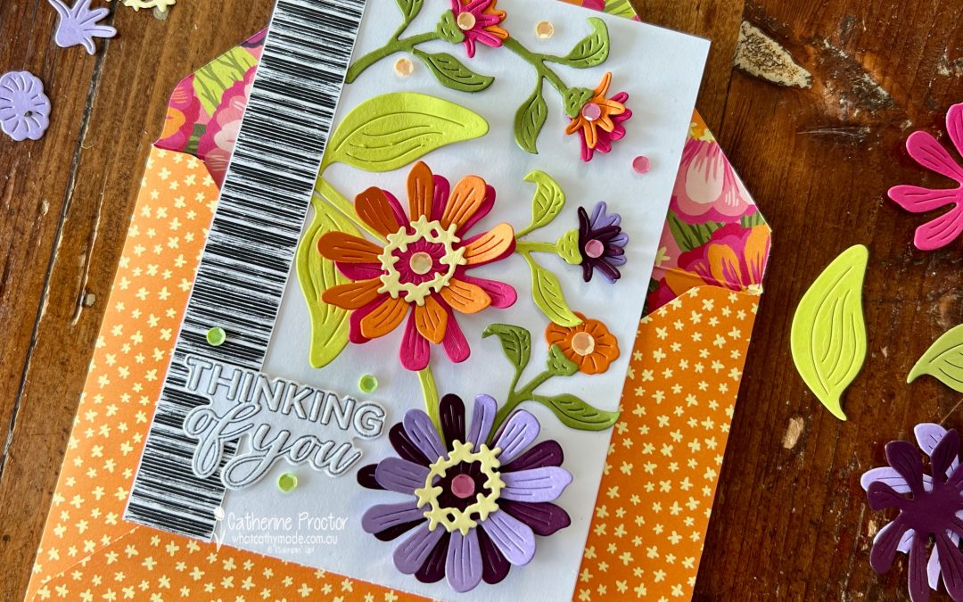 AWH Colour Creations Flowering Zinnias Pumpkin Pie Card 