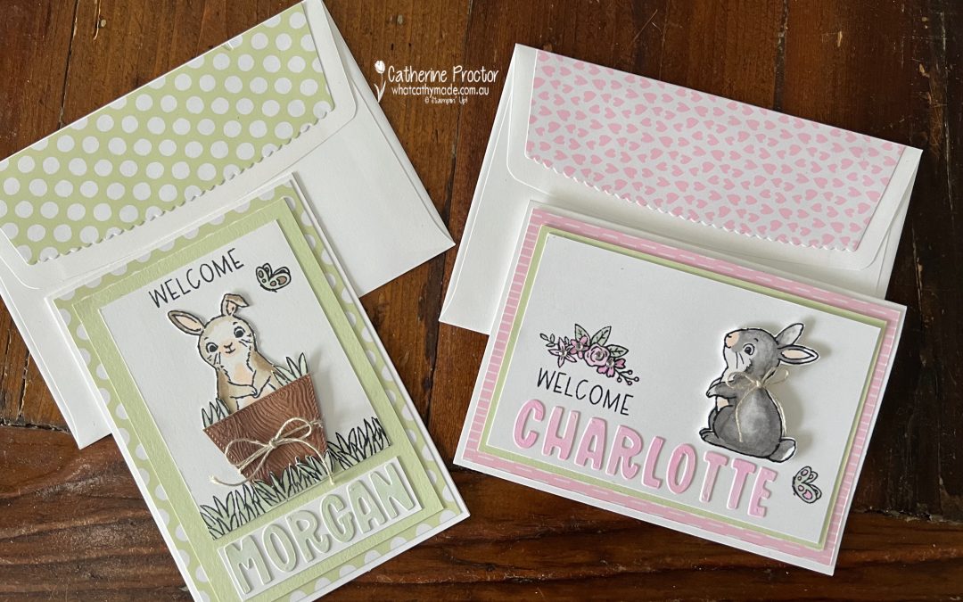 AWH Colour Creations Easter Bunny Stamp Baby Cards  
