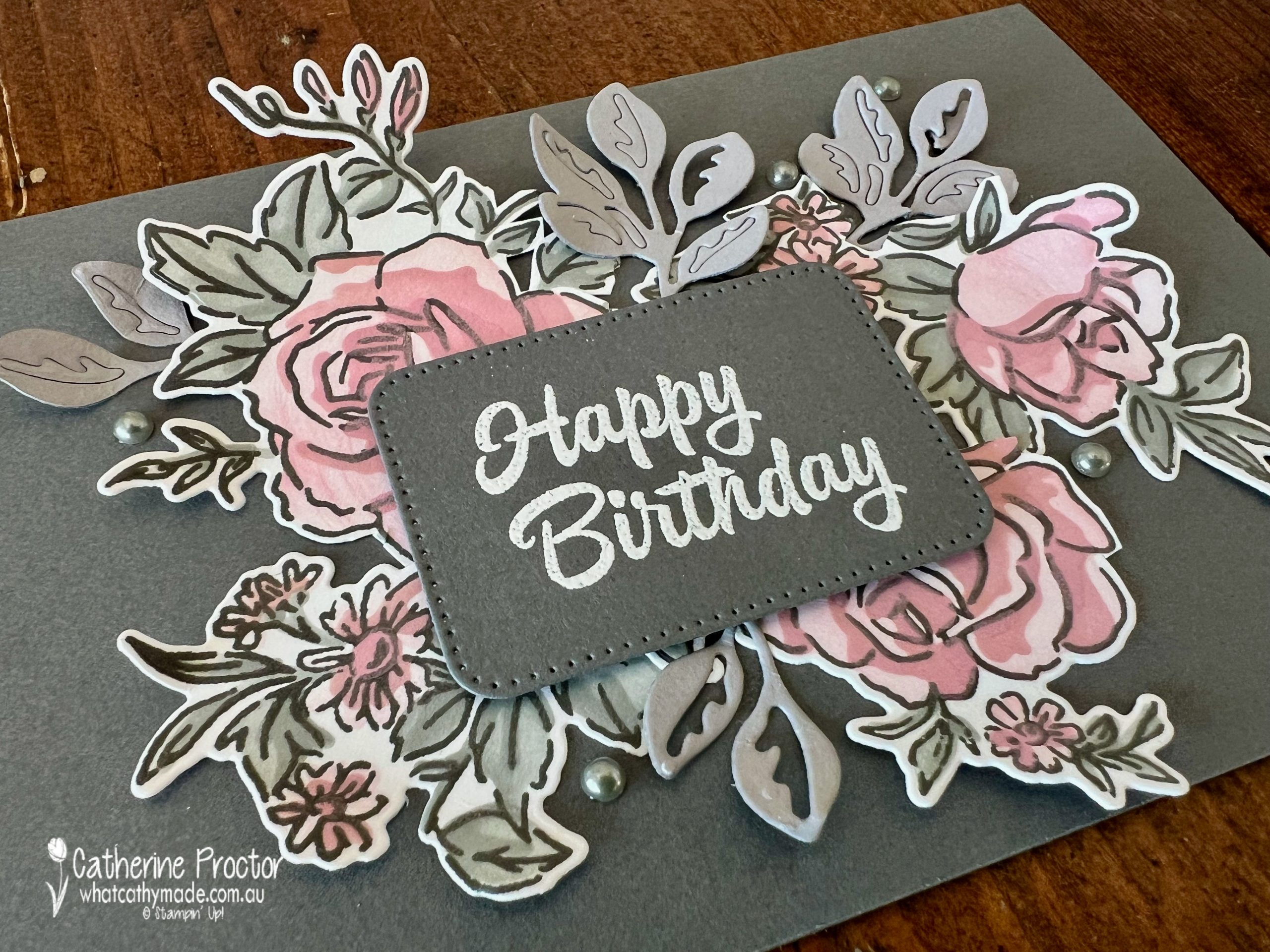 Stampin' Up! Layers of Beauty Basic Gray Card - What Cathy Made