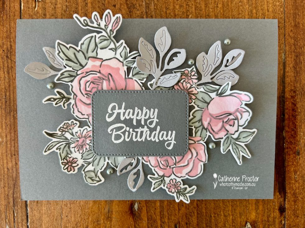 Stampin' Up! Layers of Beauty Basic Gray Card - What Cathy Made