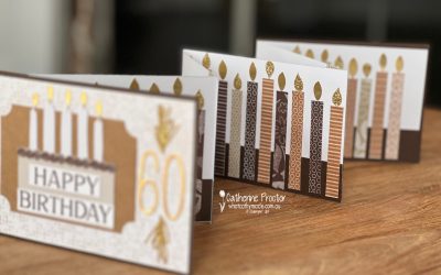 Stampin’ Up! Early Espresso 60 Candles Fancy Fold Birthday Card (Birthday Sparkle Kit Alternative) 