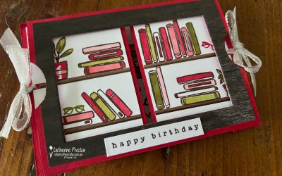 Real Red “For the Books” Secret Sliding Bookshelf Card