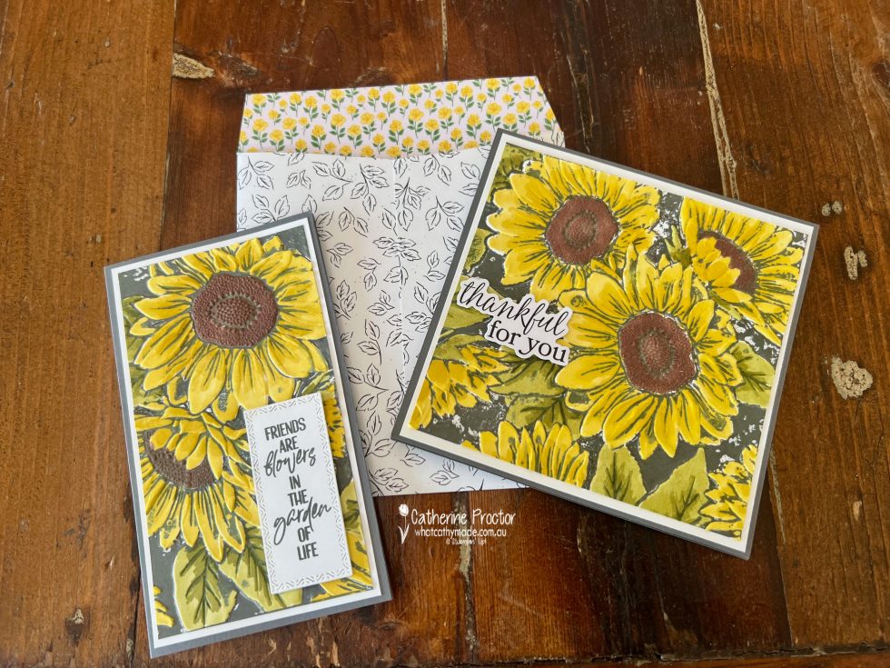 Basic Gray and Sunflower 3D Embossing Folder Cards - What Cathy Made