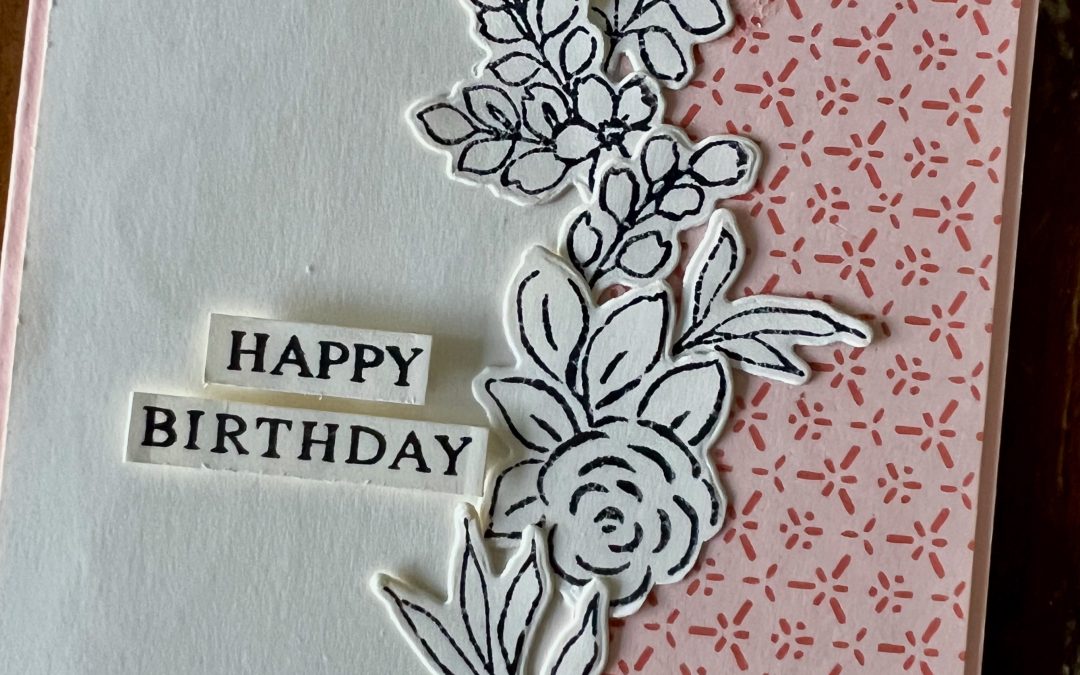 Week 38 Petal Pink & Very Vanilla Birthday Card