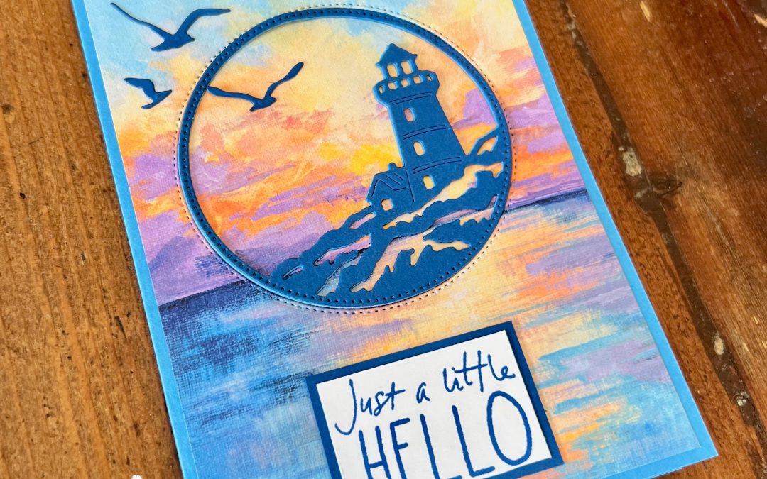 Azure Afternoon Sunset Coast Fun Fold Card