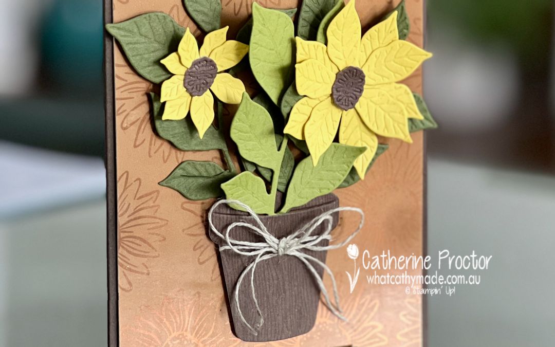 Darling Ducking Pretty Poinsettia Sunflower Birthday Card